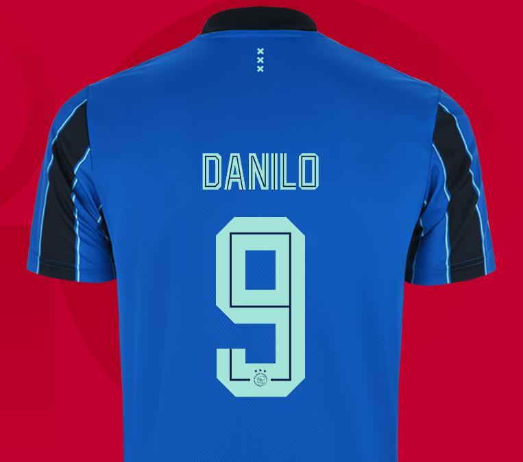 2021/22 Ajax Away Kit Soccer Jersey with DANILO 9 printing